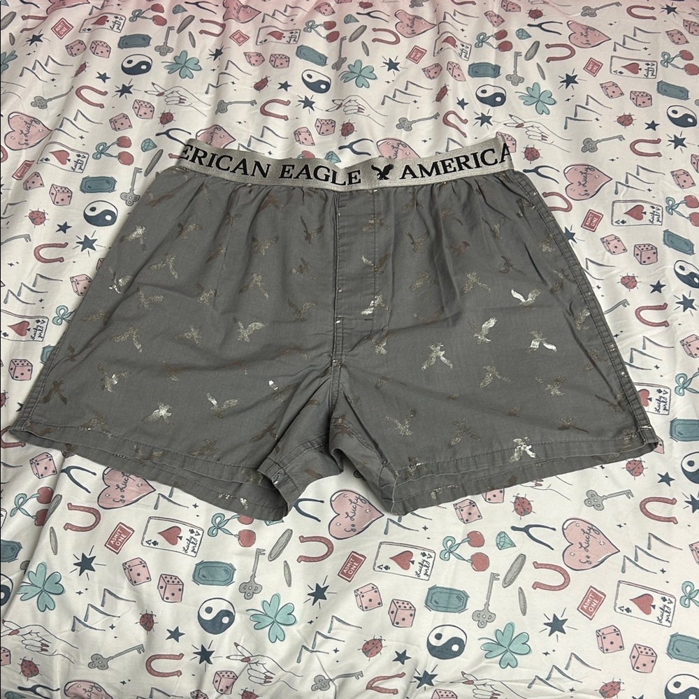 American Eagle Gray Patterned Boxers